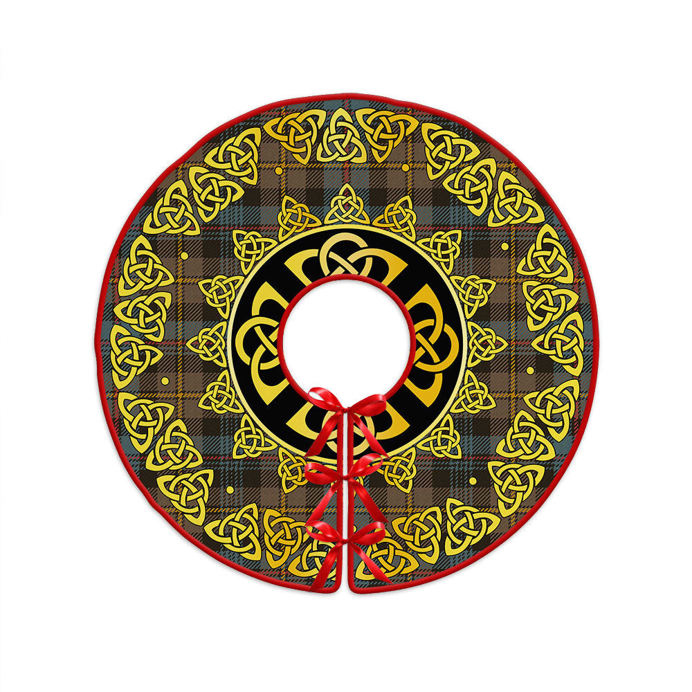 ScotsTee Shop Scottish Baillie Weathered Clan Crest Tartan Christmas Tree Skirt Golden Celtic Heritage
