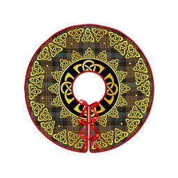 ScotsTee Shop Scottish Baillie Weathered Clan Crest Tartan Christmas Tree Skirt Golden Celtic Heritage