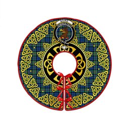 ScotsTee Shop Scottish Baird Ancient Clan Crest Tartan Christmas Tree Skirt Golden Celtic Heritage