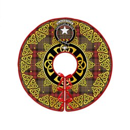 ScotsTee Shop Scottish Blackstock Hunting Weathered Clan Crest Tartan Christmas Tree Skirt Golden Celtic Heritage