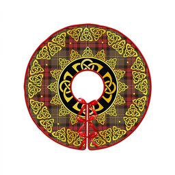 ScotsTee Shop Scottish Blackstock Hunting Weathered Clan Crest Tartan Christmas Tree Skirt Golden Celtic Heritage