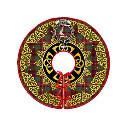 ScotsTee Shop Scottish Ainslie Modern Clan Crest Tartan Christmas Tree Skirt Golden Celtic Heritage