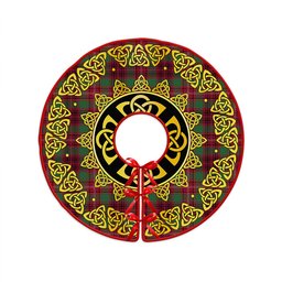 ScotsTee Shop Scottish Ainslie Modern Clan Crest Tartan Christmas Tree Skirt Golden Celtic Heritage