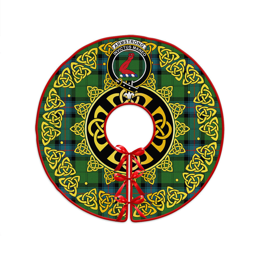 ScotsTee Shop Scottish Armstrong Ancient Clan Crest Tartan Christmas Tree Skirt Golden Celtic Heritage
