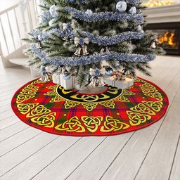 ScotsTee Shop Scottish Bain Clan Crest Tartan Christmas Tree Skirt Golden Celtic Heritage