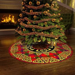 ScotsTee Shop Scottish Bain Clan Crest Tartan Christmas Tree Skirt Golden Celtic Heritage