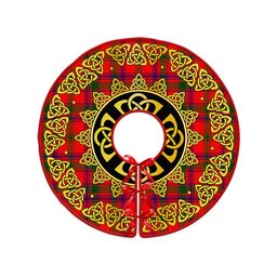 ScotsTee Shop Scottish Bain Clan Crest Tartan Christmas Tree Skirt Golden Celtic Heritage