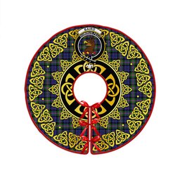 ScotsTee Shop Scottish Baird Modern Clan Crest Tartan Christmas Tree Skirt Golden Celtic Heritage