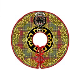 ScotsTee Shop Scottish Baxter Weathered Clan Crest Tartan Christmas Tree Skirt Golden Celtic Heritage