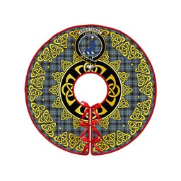 ScotsTee Shop Scottish Arbuthnot Weathered Clan Crest Tartan Christmas Tree Skirt Golden Celtic Heritage