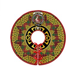 ScotsTee Shop Scottish Ainslie Ancient Clan Crest Tartan Christmas Tree Skirt Golden Celtic Heritage