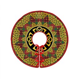 ScotsTee Shop Scottish Ainslie Ancient Clan Crest Tartan Christmas Tree Skirt Golden Celtic Heritage