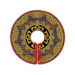 ScotsTee Shop Scottish Bethune Weathered Clan Crest Tartan Christmas Tree Skirt Golden Celtic Heritage