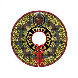 ScotsTee Shop Scottish Baird (Baines) Weathered Clan Crest Tartan Christmas Tree Skirt Golden Celtic Heritage