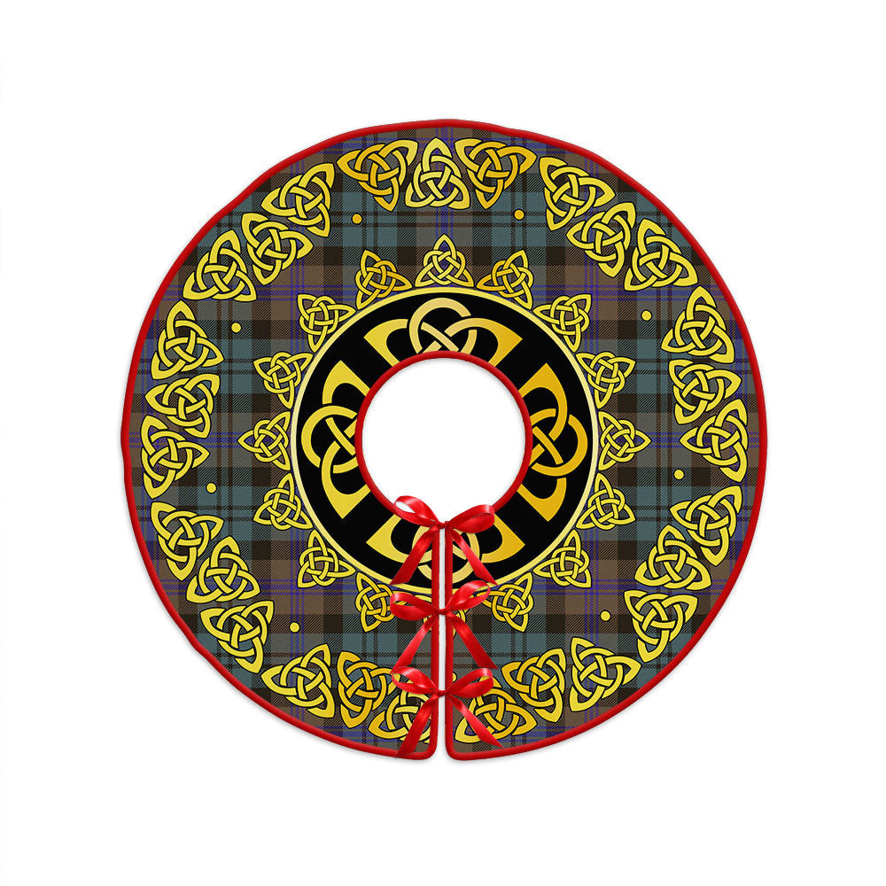 ScotsTee Shop Scottish Baird (Baines) Weathered Clan Crest Tartan Christmas Tree Skirt Golden Celtic Heritage
