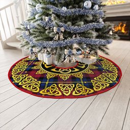 ScotsTee Shop Scottish Aitken Modern Clan Crest Tartan Christmas Tree Skirt Golden Celtic Heritage