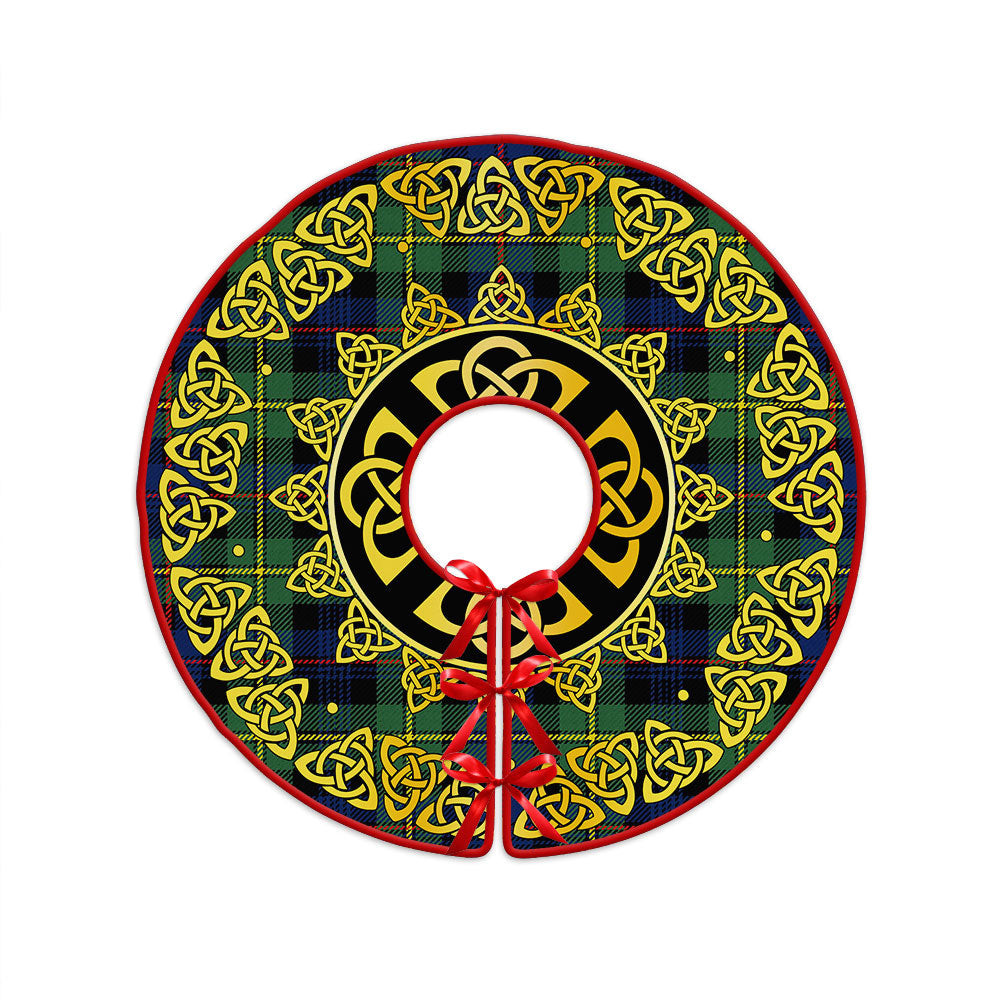 ScotsTee Shop Scottish Baillie Modern Clan Crest Tartan Christmas Tree Skirt Golden Celtic Heritage