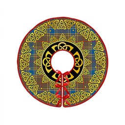ScotsTee Shop Scottish Balfour Ancient Clan Crest Tartan Christmas Tree Skirt Golden Celtic Heritage