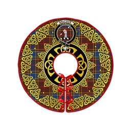 ScotsTee Shop Scottish Balfour Modern Clan Crest Tartan Christmas Tree Skirt Golden Celtic Heritage