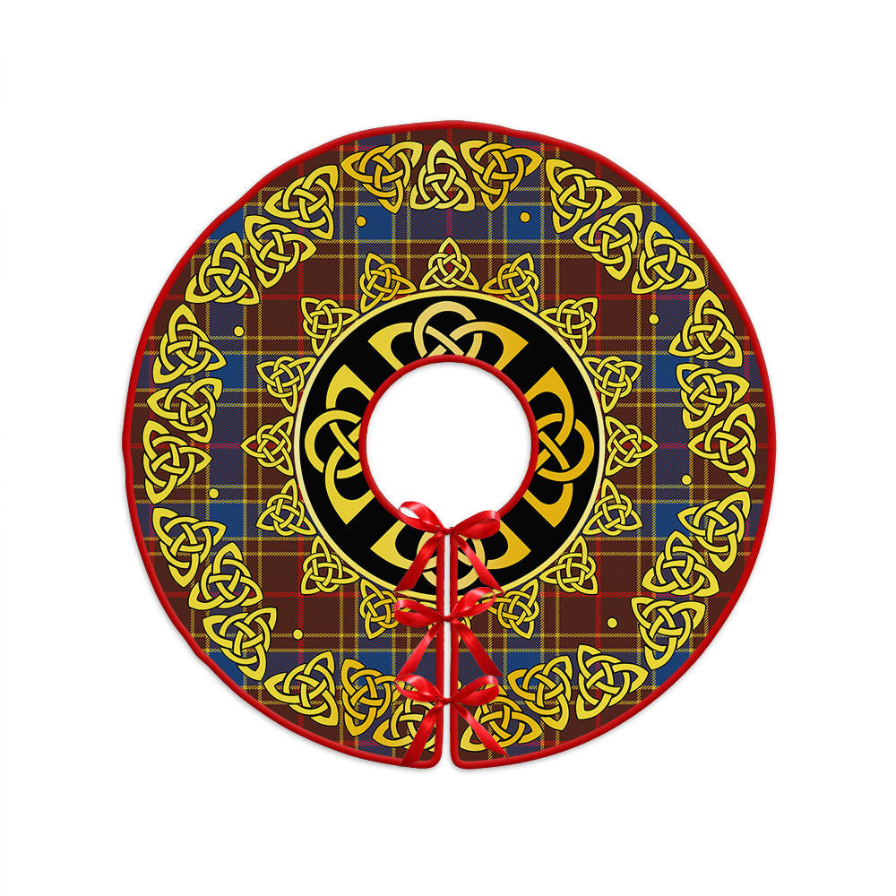 ScotsTee Shop Scottish Balfour Modern Clan Crest Tartan Christmas Tree Skirt Golden Celtic Heritage