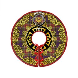 ScotsTee Shop Scottish Beattie Weathered Clan Crest Tartan Christmas Tree Skirt Golden Celtic Heritage