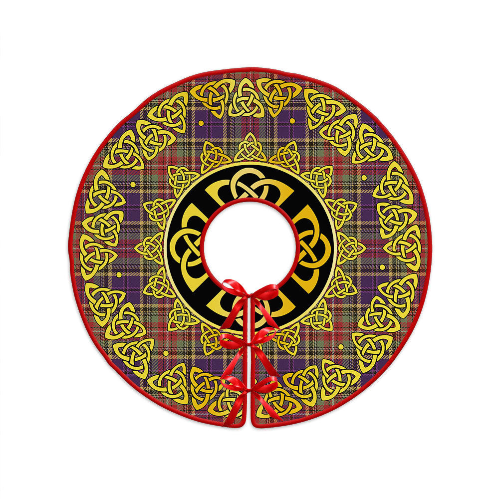 ScotsTee Shop Scottish Beattie Weathered Clan Crest Tartan Christmas Tree Skirt Golden Celtic Heritage
