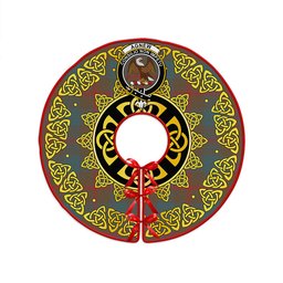 ScotsTee Shop Scottish Agnew (MacAgnew) Weathered Clan Crest Tartan Christmas Tree Skirt Golden Celtic Heritage