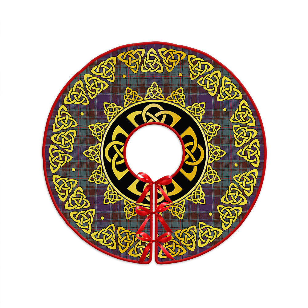 ScotsTee Shop Scottish Adam Weathered Clan Crest Tartan Christmas Tree Skirt Golden Celtic Heritage