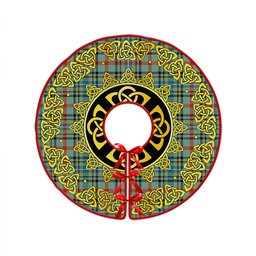 ScotsTee Shop Scottish Bisset Ancient Clan Crest Tartan Christmas Tree Skirt Golden Celtic Heritage