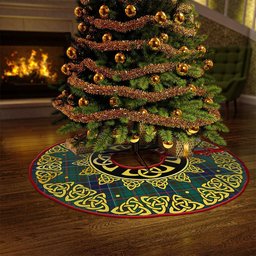 ScotsTee Shop Scottish Adam Modern Clan Crest Tartan Christmas Tree Skirt Golden Celtic Heritage