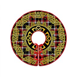 ScotsTee Shop Scottish Black (DCD) Modern Clan Crest Tartan Christmas Tree Skirt Golden Celtic Heritage