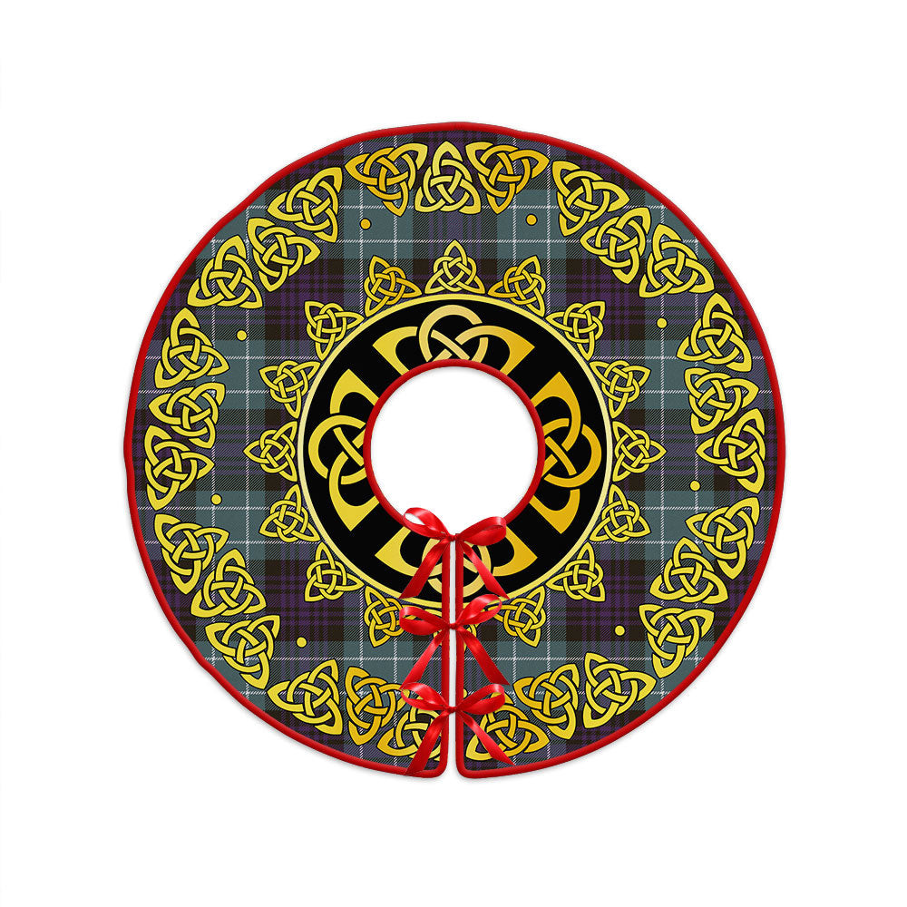 ScotsTee Shop Scottish Abercrombie Weathered Clan Crest Tartan Christmas Tree Skirt Golden Celtic Heritage