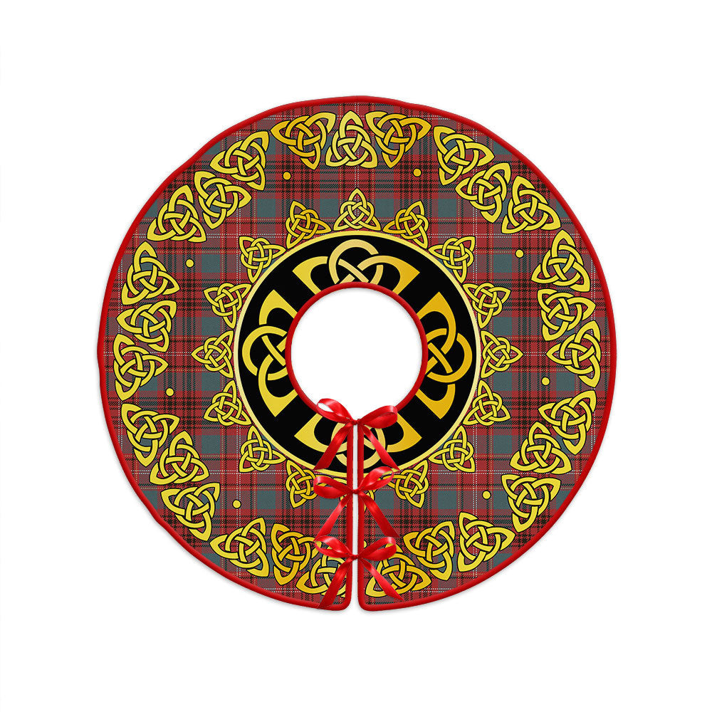 ScotsTee Shop Scottish Ainslie Weathered Clan Crest Tartan Christmas Tree Skirt Golden Celtic Heritage
