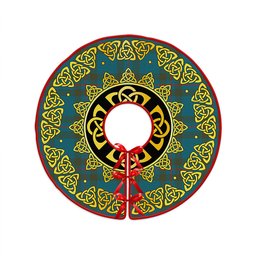 ScotsTee Shop Scottish Elliot (Ellot) Ancient Clan Crest Tartan Christmas Tree Skirt Golden Celtic Heritage
