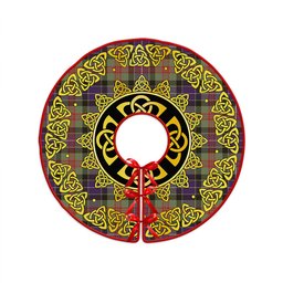 ScotsTee Shop Scottish Curry (Currie) Weathered Clan Crest Tartan Christmas Tree Skirt Golden Celtic Heritage