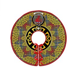 ScotsTee Shop Scottish Crozier Weathered Clan Crest Tartan Christmas Tree Skirt Golden Celtic Heritage