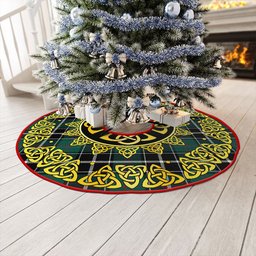 ScotsTee Shop Scottish Cleghorn Modern Clan Crest Tartan Christmas Tree Skirt Golden Celtic Heritage