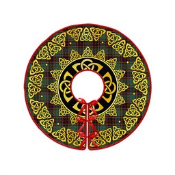 ScotsTee Shop Scottish Buchan Ancient Clan Crest Tartan Christmas Tree Skirt Golden Celtic Heritage
