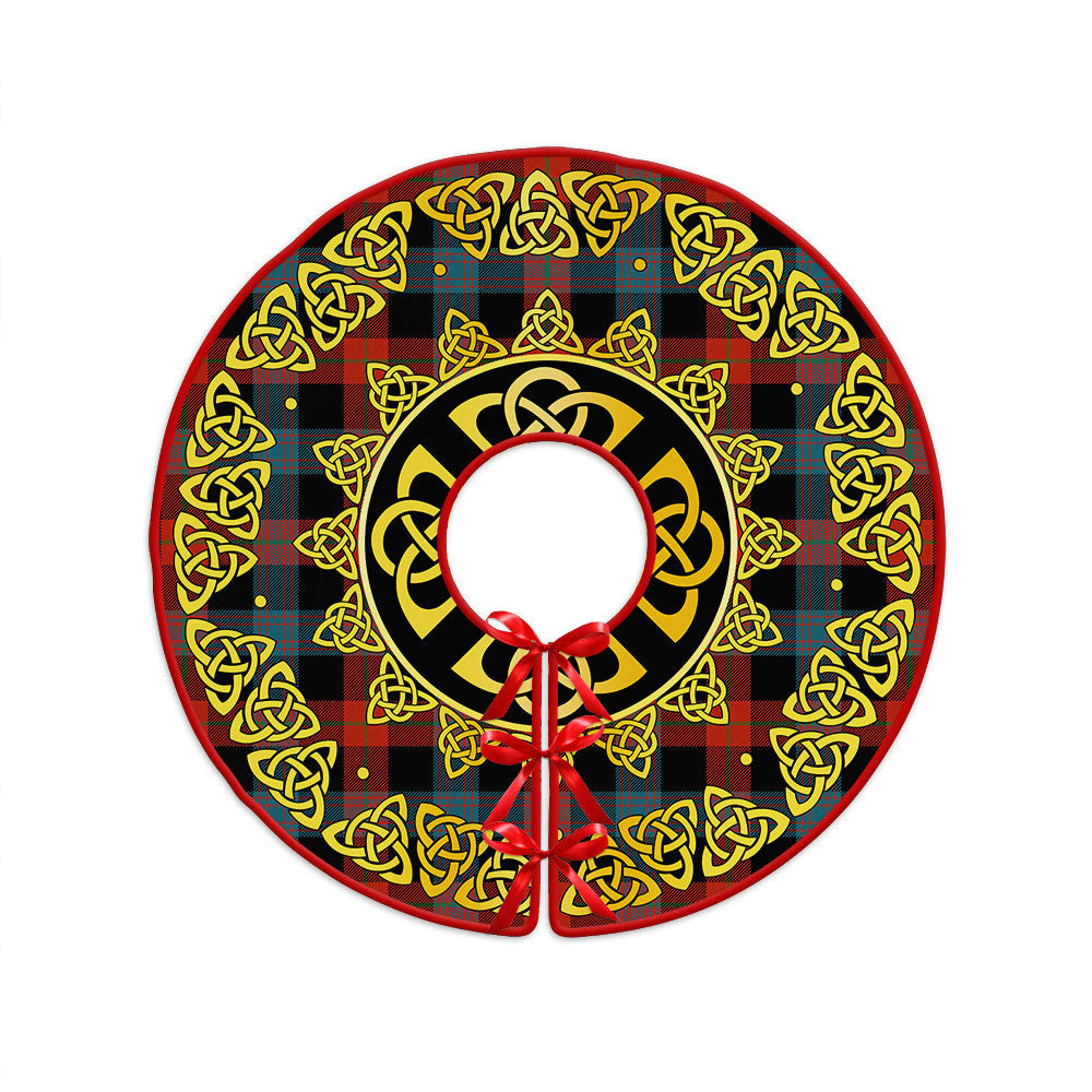 ScotsTee Shop Scottish Brown (Broun) Ancient Clan Crest Tartan Christmas Tree Skirt Golden Celtic Heritage