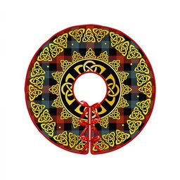 ScotsTee Shop Scottish Brown (Broun) Ancient Clan Crest Tartan Christmas Tree Skirt Golden Celtic Heritage