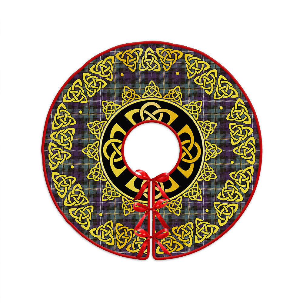 ScotsTee Shop Scottish Dyce Weathered Clan Crest Tartan Christmas Tree Skirt Golden Celtic Heritage