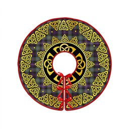 ScotsTee Shop Scottish Dyce Weathered Clan Crest Tartan Christmas Tree Skirt Golden Celtic Heritage