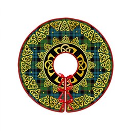 ScotsTee Shop Scottish Fletcher Family Ancient Clan Crest Tartan Christmas Tree Skirt Golden Celtic Heritage
