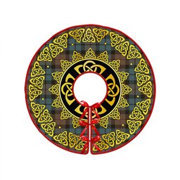 ScotsTee Shop Scottish Dundas Weathered Clan Crest Tartan Christmas Tree Skirt Golden Celtic Heritage