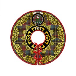 ScotsTee Shop Scottish Deas Weathered Clan Crest Tartan Christmas Tree Skirt Golden Celtic Heritage