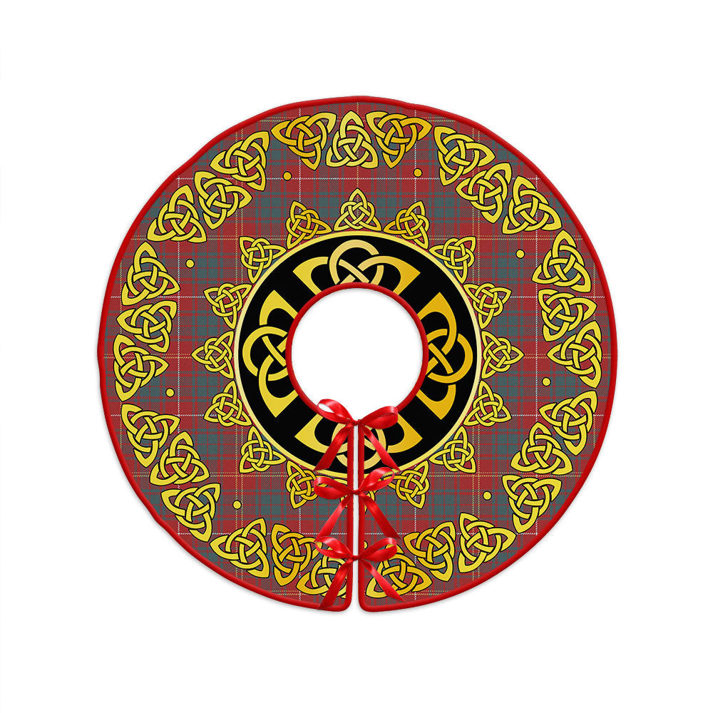 ScotsTee Shop Scottish Bruce Weathered Clan Crest Tartan Christmas Tree Skirt Golden Celtic Heritage