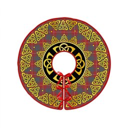 ScotsTee Shop Scottish Bruce Weathered Clan Crest Tartan Christmas Tree Skirt Golden Celtic Heritage