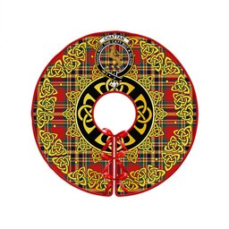 ScotsTee Shop Scottish Chattan Modern Clan Crest Tartan Christmas Tree Skirt Golden Celtic Heritage