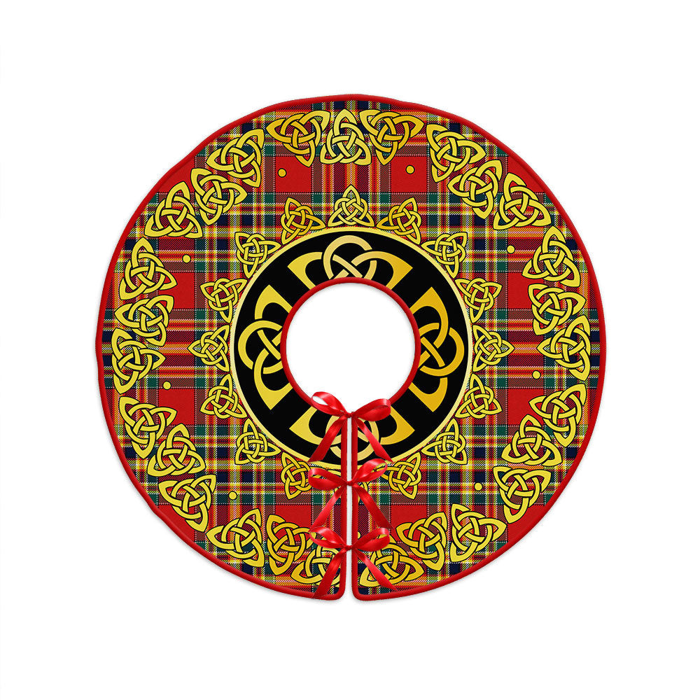 ScotsTee Shop Scottish Chattan Modern Clan Crest Tartan Christmas Tree Skirt Golden Celtic Heritage