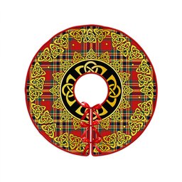 ScotsTee Shop Scottish Chattan Modern Clan Crest Tartan Christmas Tree Skirt Golden Celtic Heritage